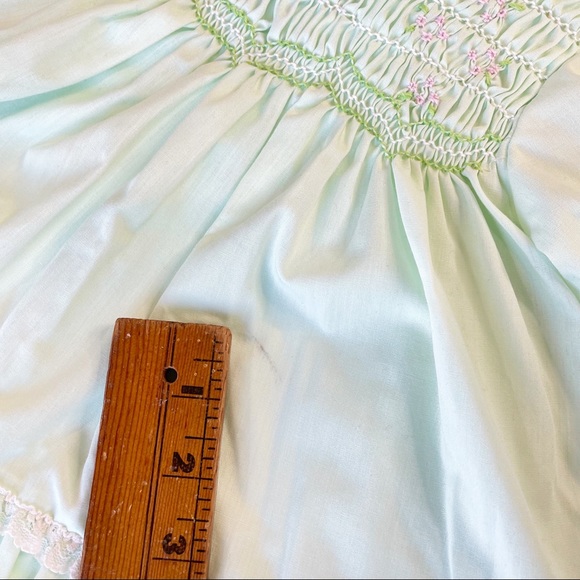 Vintage Polly Flinders Spring Circle Dress Hand Smocked Size 12 mo - Picture 8 of 8